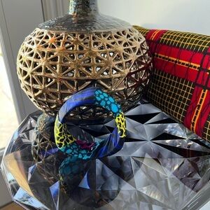 African Print Boat Bangle